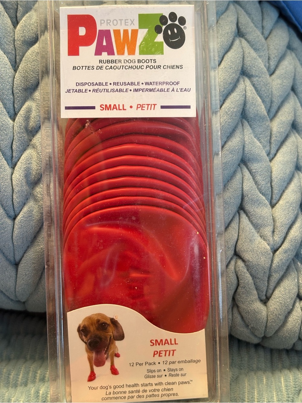 PAWZ Red Small Rubber Dog Boots - Pack of 12